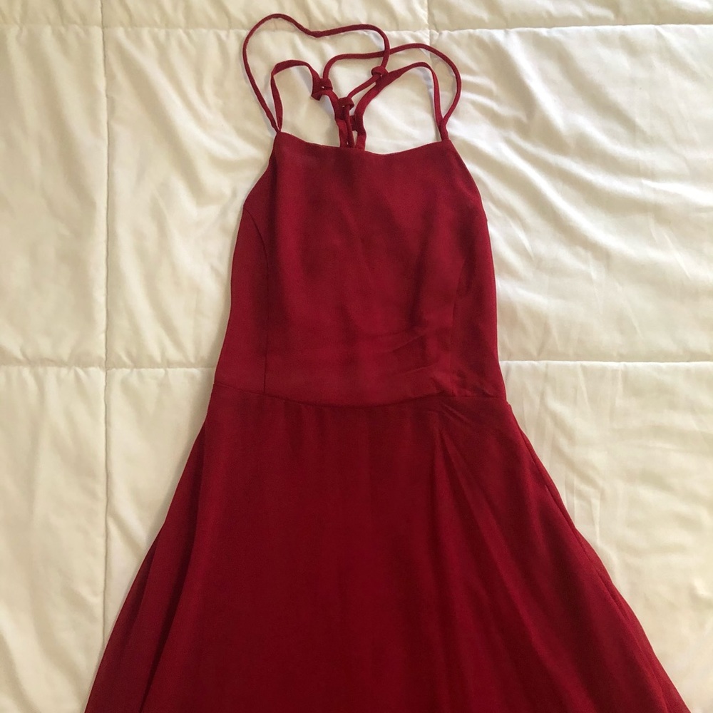Backless Red Maxi Dress